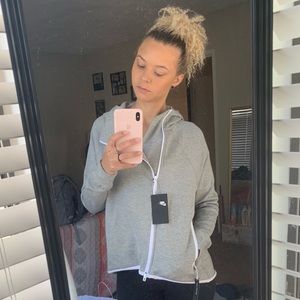 Women’s Grey and White NikeTech jacket